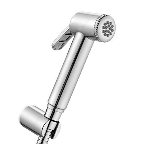 Image of Ruhe OHM Health Faucet Set for Bathroom /Handheld Jet Spray for Toilet | ABS Health Faucet Water Spray Gun with 304-Grade Stainless Steel Flexible Shower Tube 1 Meter and Wall Hook /Holder