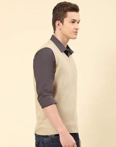 Image of Monte Carlo Men Regular Fit Sleeveless Solid V Neck Winter Sweater (Pack of 1)