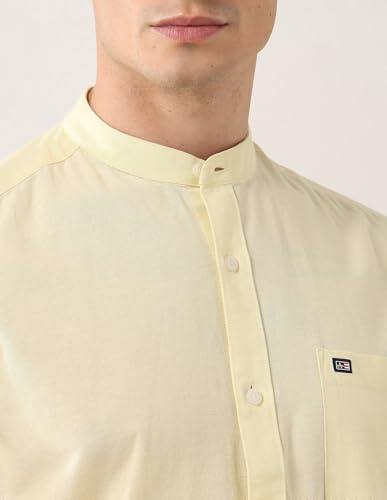 Image of Arrow Sports Men's Slim Fit Pure Cotton Mandarin Collar Shirt
