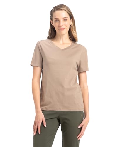 Image of Jockey AW89 Women Super Combed Cotton Rich Fabric Relaxed Fit V-Neck Half Sleeve T-Shirt