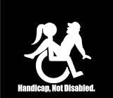 Stickers Decals (Color RED) 6' Long Side Handicap Female Sex Funny Diecut Vinyl Window Decal Sticker Car Truck SUV JDM