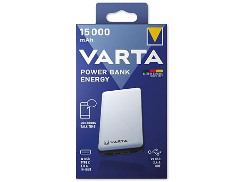 Varta Power Bank Energy 15000 - Batería Externa con Cable de Carga, 15000 mAh - imagen 2