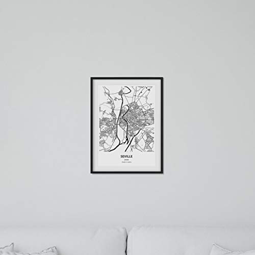 Nacnic Poster Mappa di Siviglia - Spagna. Fogli