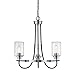 Millennium 3503-MB/BN Three Light Chandelier, Pwt, Nckl, B/S, Slvr