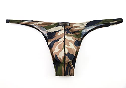 Men's Sexy Bikini Silk Camouflage Briefs Low Waist Beach Shorts Swimwear2