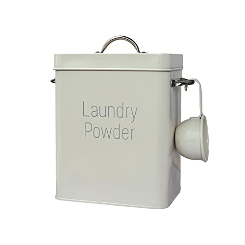 polvo para lavar el hogar con cuchara detergente en polvo, estilo nórdico, aproximadamente 4 L, metal, (cian/camarón/rosa)