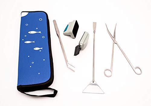 Tank Cleaner Aquascaping Water Aquarium Scissor Spatula Tools Accesories in Leather Case, Magnetic S Tank Cleaner Aquascaping Water Aquarium Scissor Spatula Tools Accesories in Leather Case, Magnetic S