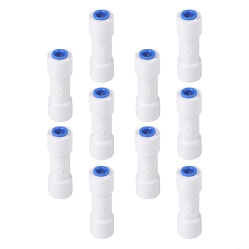 Yuanpgky Válvula de retención recta de conexión rápida de 1/4 pulgadas para sistemas de purificación de agua RO, reflujo y liberación de presión, compatible con tubos de polietileno de 6.5 mm, paquete