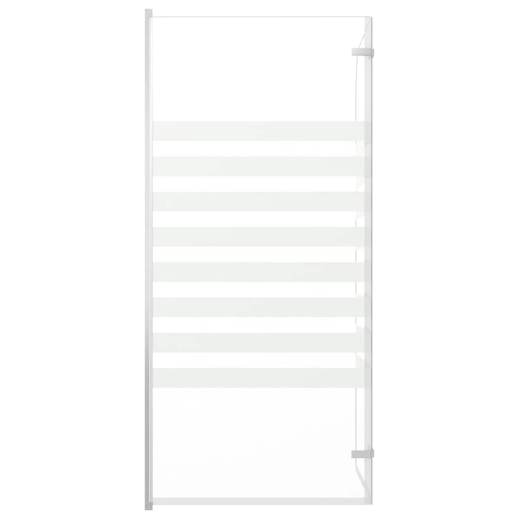 Mampara de ducha de cristal templado de 120 x 140 cm con perfiles de aluminio, mampara de ducha plegable para entrar en la ducha, separación de baño con protección contra salpicaduras, pared