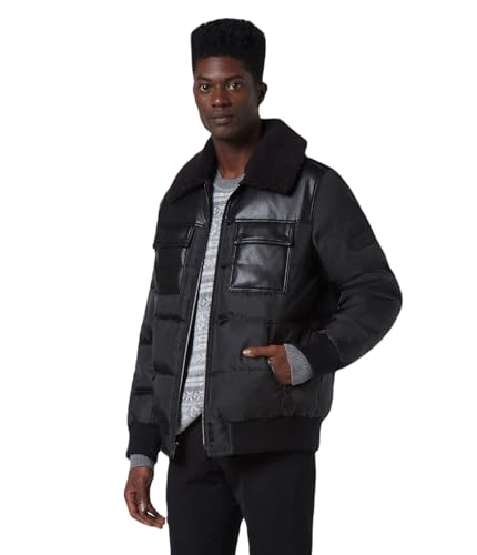 Image of Andrew Marc Men's Andrew Marc Men's Faux Leather Sherling Jacket