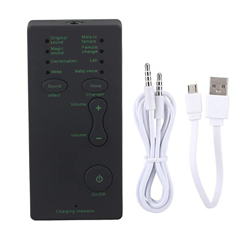 BONKZEBU Tarjeta de Sonido en Portátil para Teléfono Móvil de 300 Mah/3,7 V, Cambiador de Voz USB de Alta Calidad para Karaoke, Compatible con Teléfono y Computadora, Tecnología de Reducción de