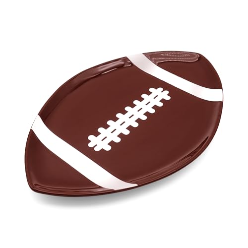40YARDS American Football Teller aus Keramik – Football Servierteller in Football-Form mit weißer Naht & Streifen – Dekoteller & Partyplatte für Fans – 30,5 x 19 cm