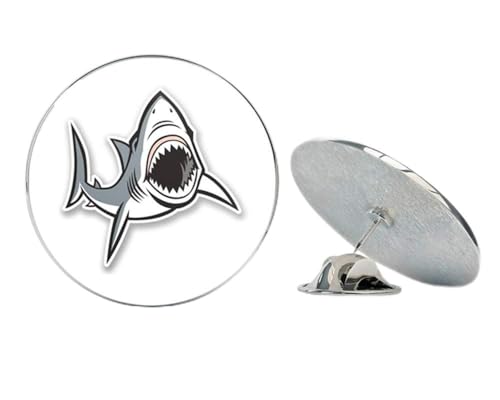 Great White Shark Round Metal 0.75
