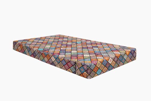 Image of Rosebell Foldable 3X6 Feet 1 - Seater Printed Sofa Cum Bed, Sofa Bed- Washable Cover- Perfect for Living Room & Office, Multicolor