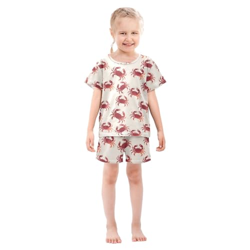 ALAZA Crab Funny Lovely Stylish Pajamas Short Sleeve 2 Piece Sleepwear Top and Bottom Pajama Set Unisex3