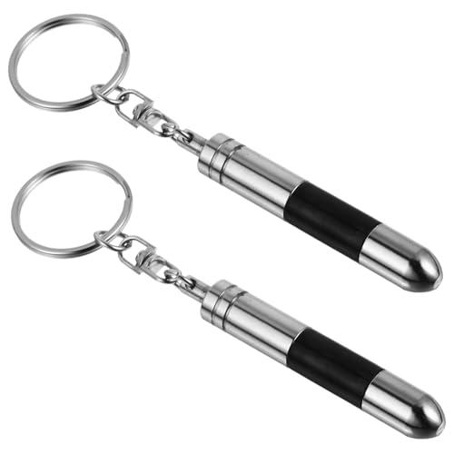 FUNOMOCYA 2pcs Key Chain Static Eliminator Keychain Key Ring Car Keychain Static Eliminator Stick Static Rods Keychain for Men Car Anti- Static Static Eliminator Purse Keychain Plastic Black