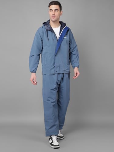 Image of Dollar Rainguard Men's PVC Full Sleeve Solid Reversible Sporty Raincoat Set With Adjustable Hood and Pocket