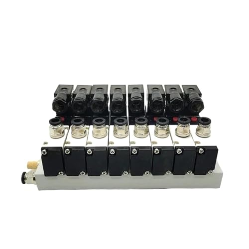 Raccords 8mm pour bloc électrovanne pneumatique 3 ports avec silencieux - 4