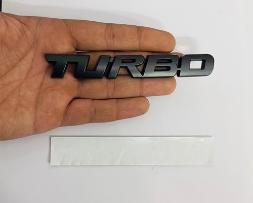 Image of Emblems for Car & Bike Metal Lo.go and Grill Me.tal Lo.go, Auto Accessories for Car Emblem 3D Badge Auto Racing Sport Sticker Grand Tourer Decal. (Black Turbo Logo)