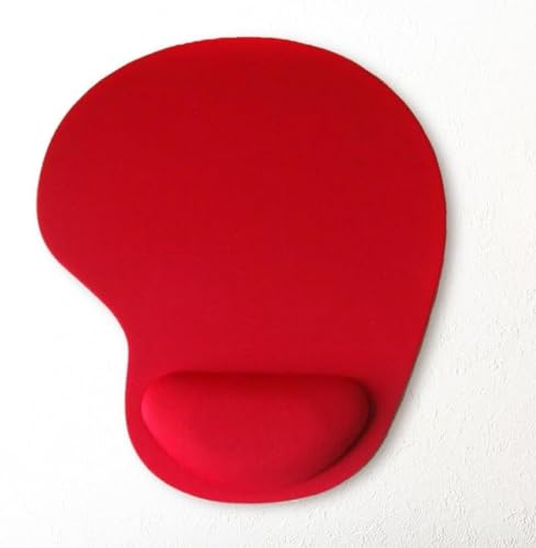 Comfort Mouse Pad Mat with Foam for Pc Laptop-Wrist Rest Mat, Comfortable Memory Foam Anti-Slip Rubber Mouse Wrist Support Pad for Working Gaming (Red)