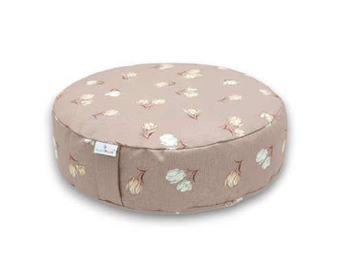 Image of Buckwheat ZAFU Meditation Cushion Filled with Buckwheat Hulls (ROUND - SOFT PETAL)