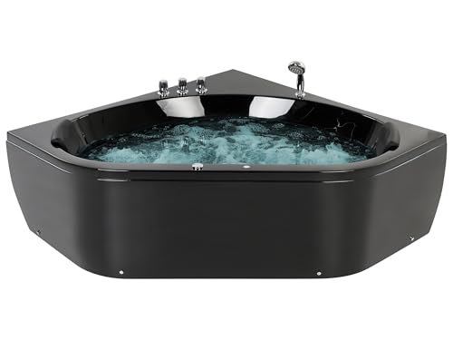 Baignoire d'Angle Hydromassante Acrylique 140 cm LED