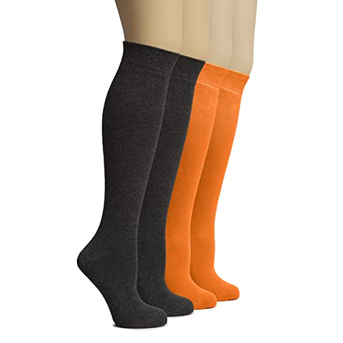 Image of Hugh Ugoli Women's Rayon Derived from Bamboo Knee High Socks Comfort Seam Long Dress Socks, Shoe Size 5-8 /8-11, 4 Pairs
