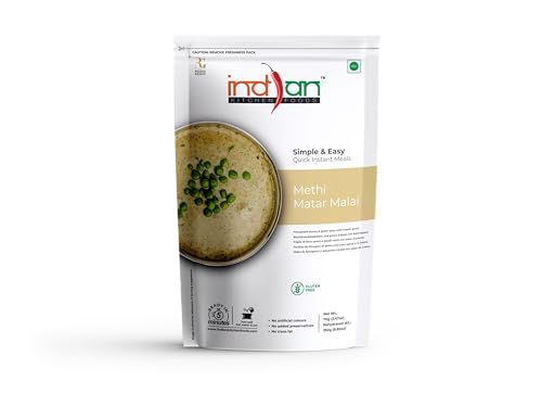 Image of Indian Kitchen Foods Instant Methi Matar Malai - Freeze Dried, Gluten-Free, Ready-to-Eat Indian Vegetarian Meal - Pack of 3