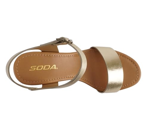 Image of Soda CHIVAS ~ Women's Bold Buckles Studded Wedge Sandal