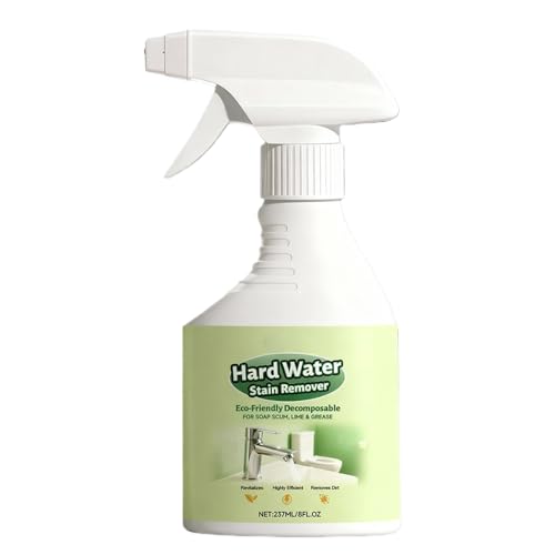 Hard Water Stain Remover - 237ML Soap Scum Cleaning Agent - Glass Hard Water Shower Cleaner Spray | for Shower Bathtub Faucet Sink Bathroom Kitchen Apartment