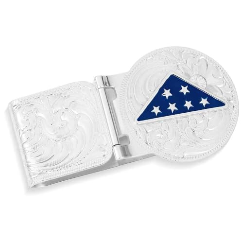 Image of Montana Silversmiths Made in the USA Western Lifestyle Money Clip (Folds of Honor Remembrance)