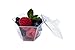 Oasis Creations Hexagonal Mini Bowl-Lids & Spoons Included- 3.3 ounce -40 Count -Clear Plastic - Six Sided - Flower Cup-Dessert Cup- Serving -Snack Bowl-Disposable or Reusable