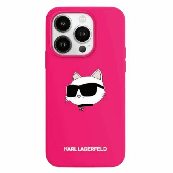 CG Mobile Karl Lagerfeld KLHMP15MSCHPPLF Coque pour iPhone 15 Plus/14 Plus 6,7" Rose Rigide Silicone TĂŞte de Choupette