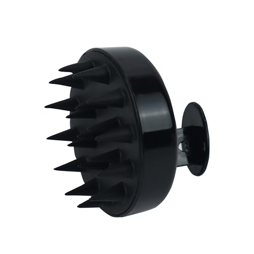Image of NFI essentials Hair Brush Head Non Electrical Scalp Massager Scrubber, Adults Children Thick /Thin Hair, Mold-Free Solid Silicone for Healthy Hair Growth Dry Scalp Dandruff, Black