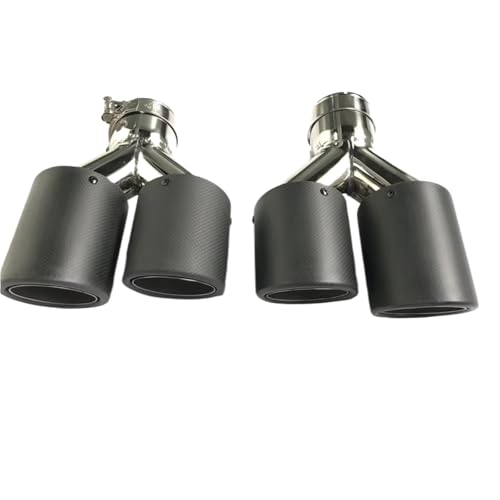 Silencieux d'échappement universel voiture double embout inox carbone