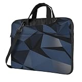 Tayozo Bolsa de la caja del ordenador portátil,Figuras geométricas del arte del polígono del arte del ordenador portátil bolsa de mensajero del hombro del ordenador portátil manga, Negro, 40 cm