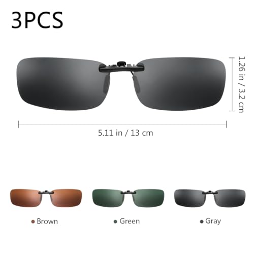 3pcs Polarized Clip on Sunglasses Frameless Flip Up Lens Myopia Sunglasses Over Polarized Glasses for Men Women2