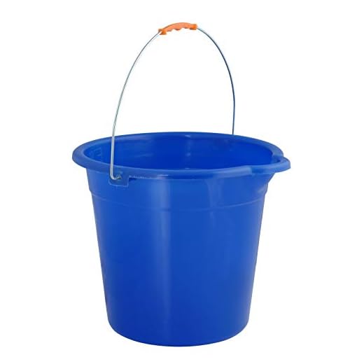 Superio Plastic Round Bucket with Grip Handle, 10 Liter with Spout Cleaning Pail Blue, Home Floor Mopping, Bath, Car Wash Bucket, Bowls for Camping, Fishing