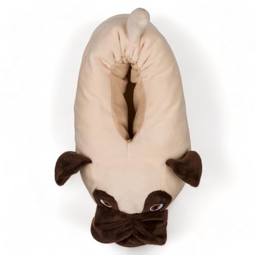 MIJOMA Plüsch Hausschuhe, Superbequem, Rutschfest, Kuschelig aus 100% weichem Velourplüsch (Mops, EU Schuhgrößensystem, Kleinkind, Damen, Numerisch (von/bis), M, 31, 32)
