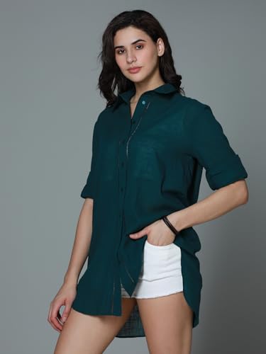 Image of High Star Classic Oversized Spread Collar Long Sleeves Casual Shirt