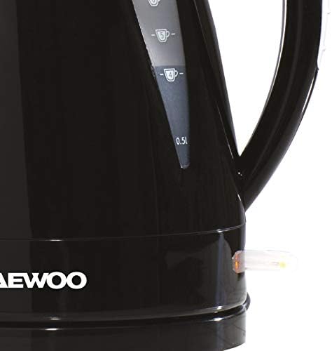 Daewoo Balmoral 1.6L Plastic Kettle (220-240V/50-60Hz/2520-3000W) with Removable & Washable Limescale Filter and 360° Rotation Base, Locking Lid with Auto & Manual Switch Off- Black