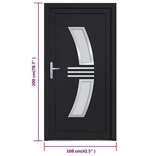 Vidaxl Porta Ingresso Antracite 108X200 Cm In Pvc, Porta, Porta Di Ingresso, Porta D'ingresso In Pvc, Porta Entrata, Porta In Pvc, Porte, Porte In Pvc - 3