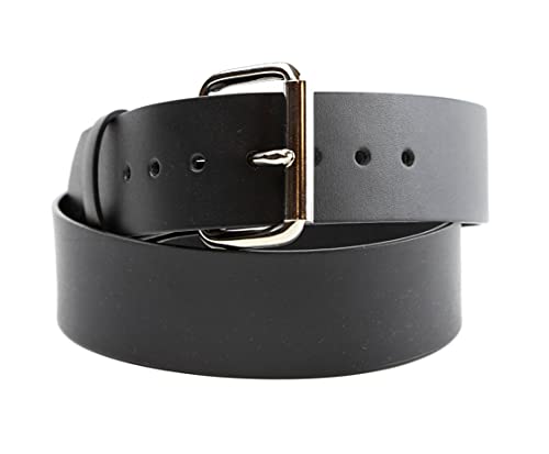 Genuine Black Leather 1 3/4" Wide Heavy Duty Belt Detachable Buckle2