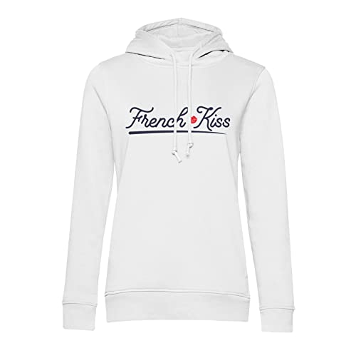 Sweat à capuche French Kiss avec motif coeur amoureux pour un style décontracté