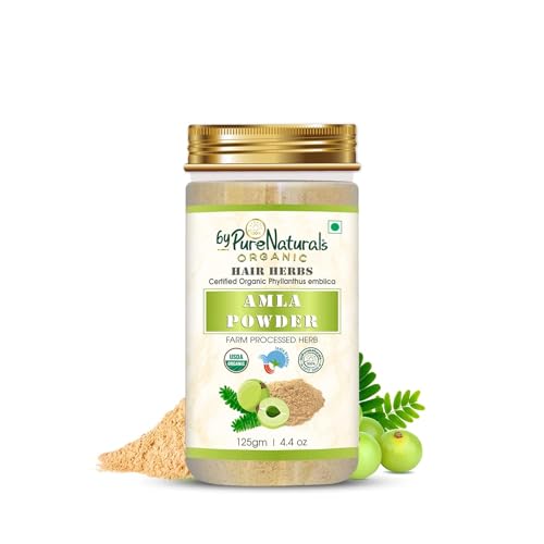 Image of byPureNaturals Aequo Organic 100% Natural Amla Powder| Phyllanthus| Emblica Officinalis| Gooseberry Powder| Hair Growth| Healthy Skin| Face Care - 125gm