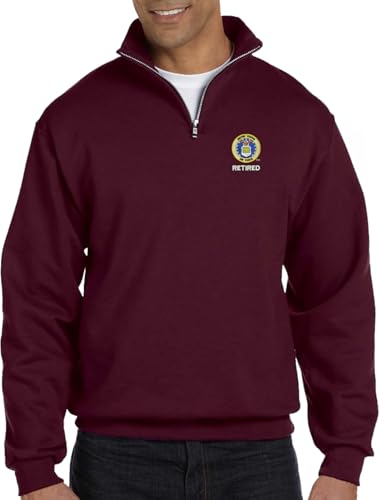MilitaryBest U.S. Air Force Retired Embroidered Quarter-Zip Pullover