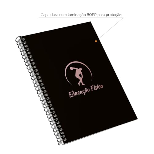 Caderno Colegial 1 Matéria Profissões Educação Física (Preto e Rosê)