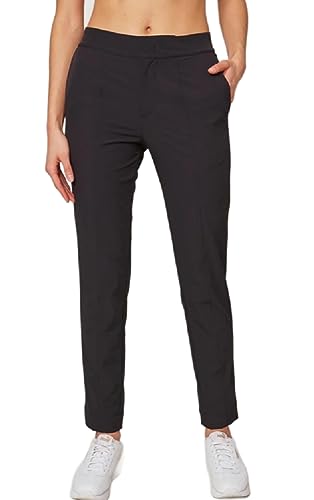 Mondetta Womens Lined Tailored Pant High-Rise Comfort Stretch (12, Black)