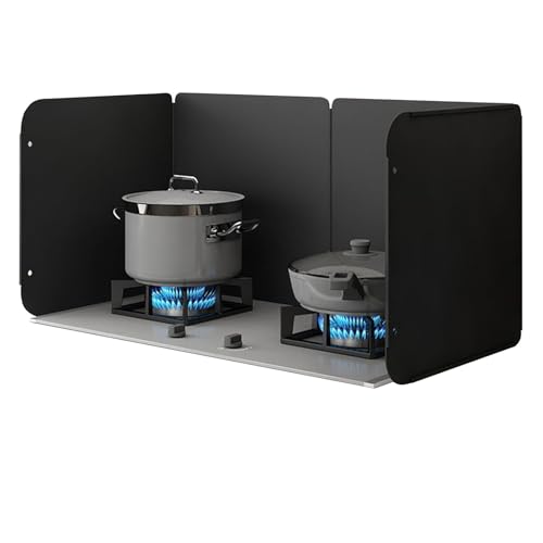 レンジガード ガスコンロ用、キッチン 油跳ねガード、油はねガード 4面タイプ、クッキングスプラッターシールド ストーブ飛び散りガード、折りたたみ式グリーススプラッターアンチスプラッターカバー、ガードスクリーンプロテクターストーブ用、しっかりと自立(40x4