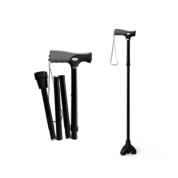 Gehstock Herren Damen, Wanderstöcke Teleskop Faltbar, Shealthub Anti-Rutsch Spazierstock Höhenverstellbar 84-94cm…